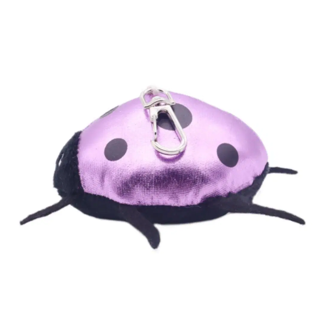 Custom Stuffed Beetle Clip Soft Insect Cartoon Ladybug Key Ring Kids Plush Seven-Star Ladybird Toys Purple Shining Wings with Black Printing Animal Keychain