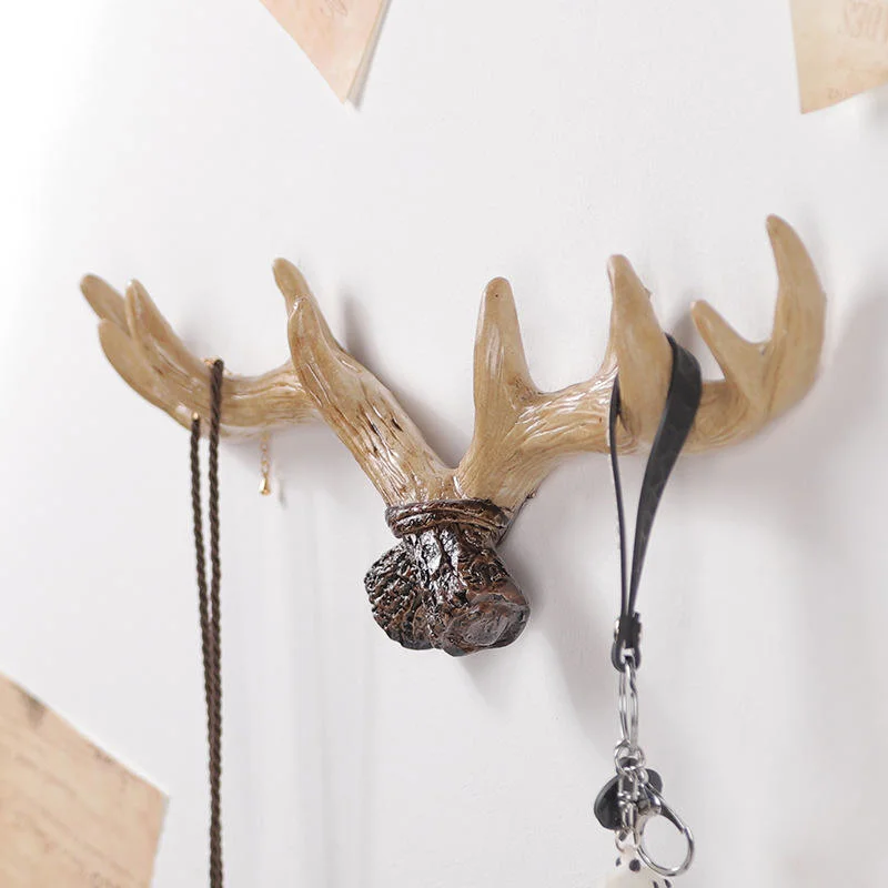 Decoration Antler Hook Deer Head Wall Hanging Key Coat Hook