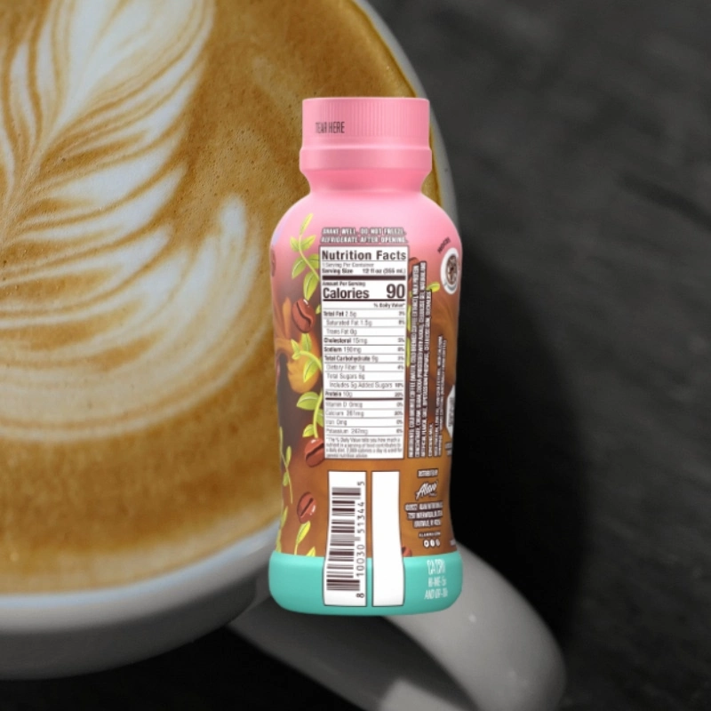 Asia Supplier 330ml Canned Peach Flavor Latte Drink, Colorful Design Coffee