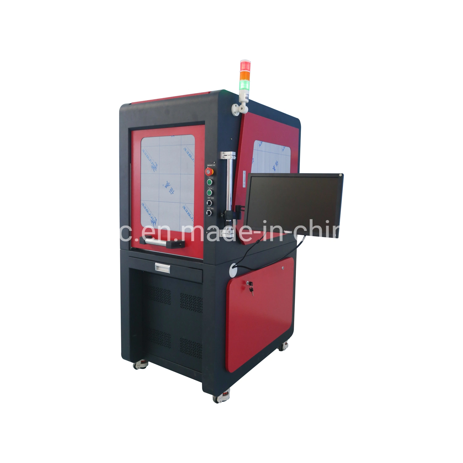 Hot Sale Enclosed Fiber Laser Machine Marking on Metal Plastic Logo Pet Tag Parts Printing
