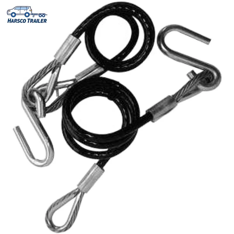 7000lbs Trailer Hitch Safety Cables Coated 1/4" with S-Hook