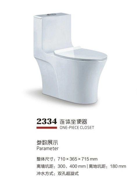 2023 Egns Chaozhou Sanitary Ware New Design One Piece Double Holes Tornado Siphonic Rear Outlet Water Closet S Trap 300mm 400mm Toilet