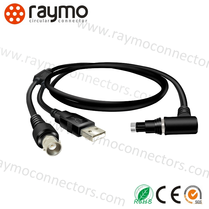 Conector BNC ensamblada con Fgg 0b 2pin macho conector del cable hembra