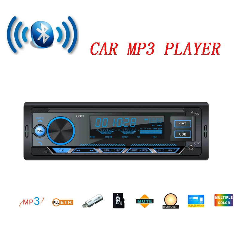 مشغل MP3 استريو للسيارة متعدد الألوان مع صوت السيارة Aux منفذ USB SD