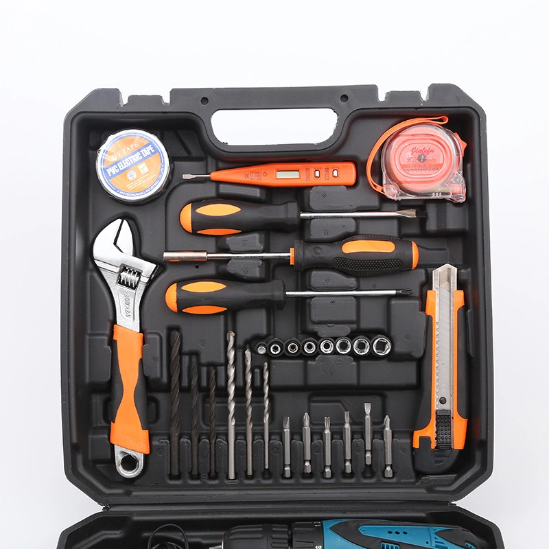 Perceuse électrique du matériel portable Tool Kit Box Set avec la perceuse poignée Jeu d'outils de ménage de l'Allemagne le matériel électrique boîte de dialogue Outil Set Carpenter Réparation 38PC