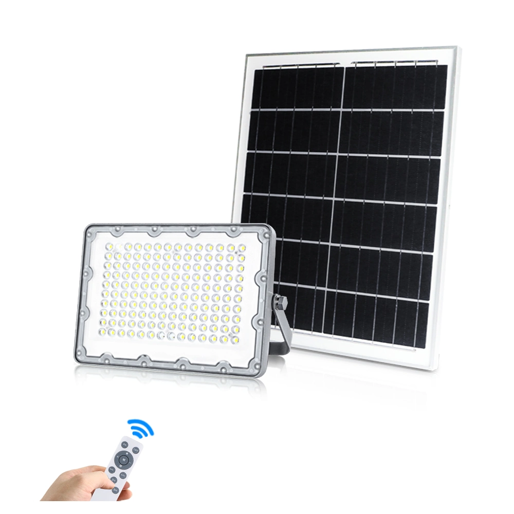 Outdoor Lighting 100W LED Solar Flood Light Portable Sport Ground Warehouse with Sensor