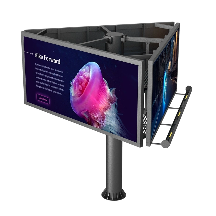 Outdoor Three Sided Waterproof Full Color SMD Flexible LED Display Plane Digital Billboard