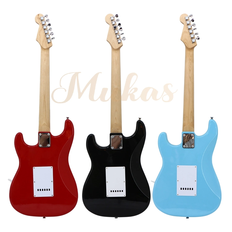 Factory OEM Musical Instrument St Style Maple Wood Acoustic/Classical Guitar High Gloss Carbon Fiber Colorful Electric Guitar Bass