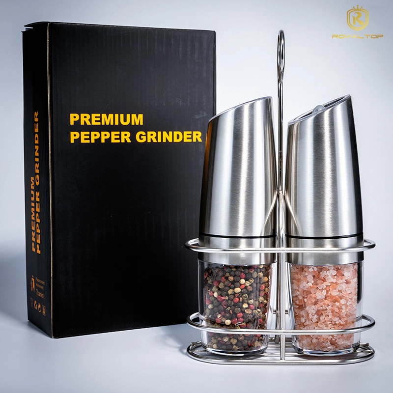 Amazon Stainless Steel Gravity Induction Salt Pepper Mill Set of 2