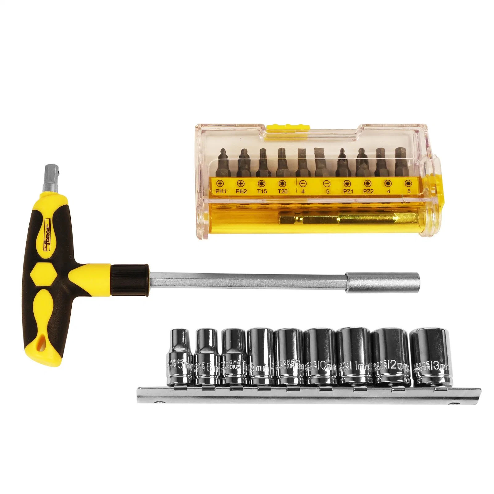 Hand Tools 21PCS Cr-V Steel Screwdriver Bit & Carbon Steel Socket Set