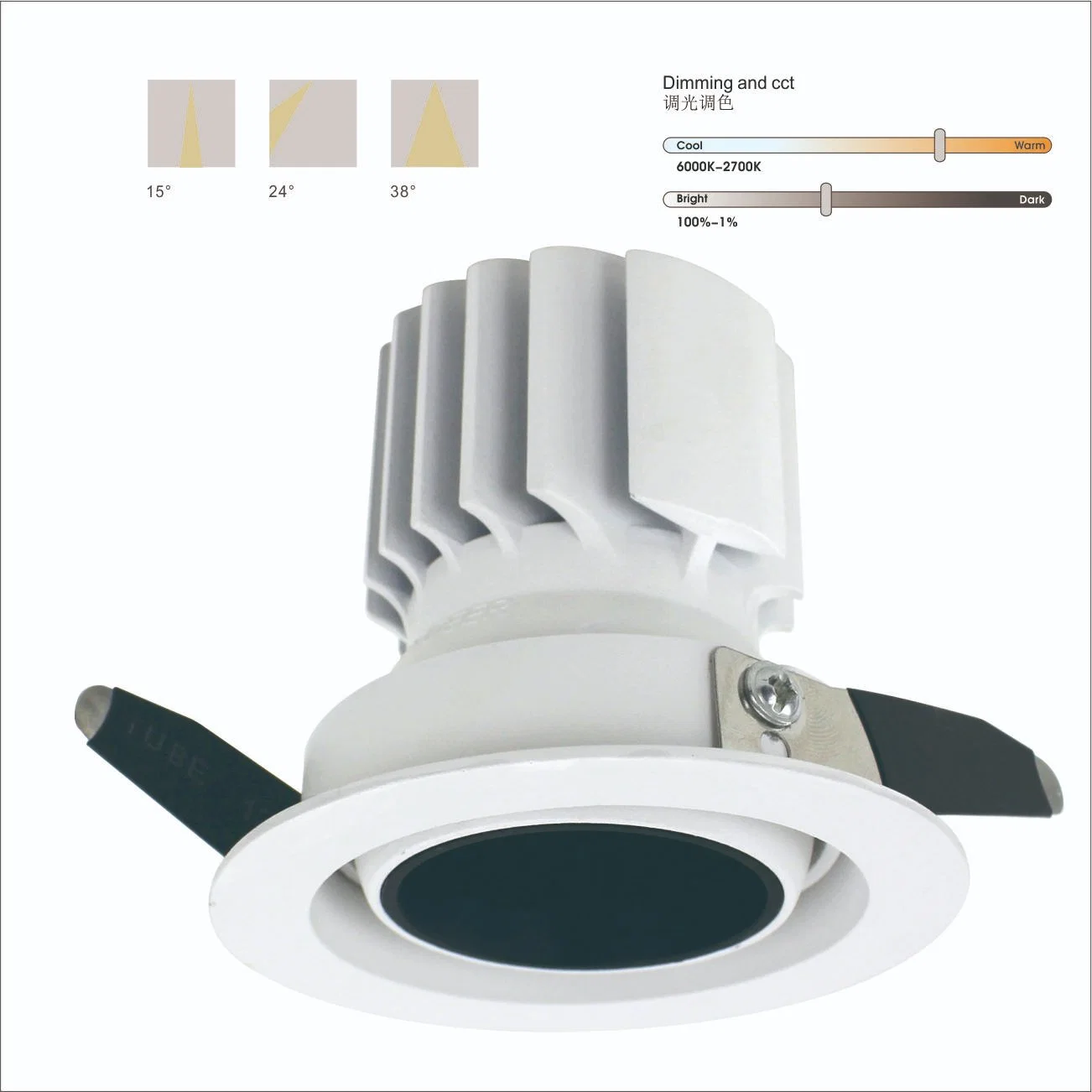 Lámpara de techo LED empotrada COB Chip 15W atenuador atenuable 220V 240V Luz LED de foco luces LED de techo para vivir Habitación