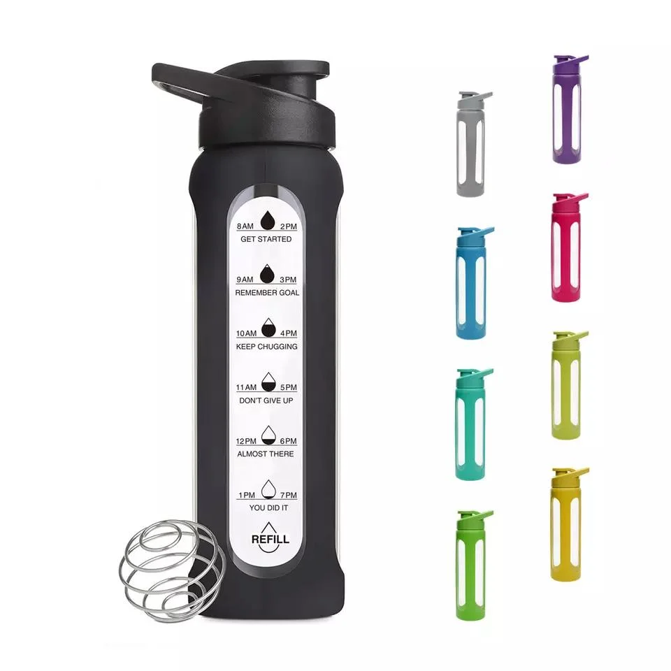 Bouteille d'eau pour agitateur personnalisée en verre à paroi simple Fancy Design de 700 ml Salle de sport