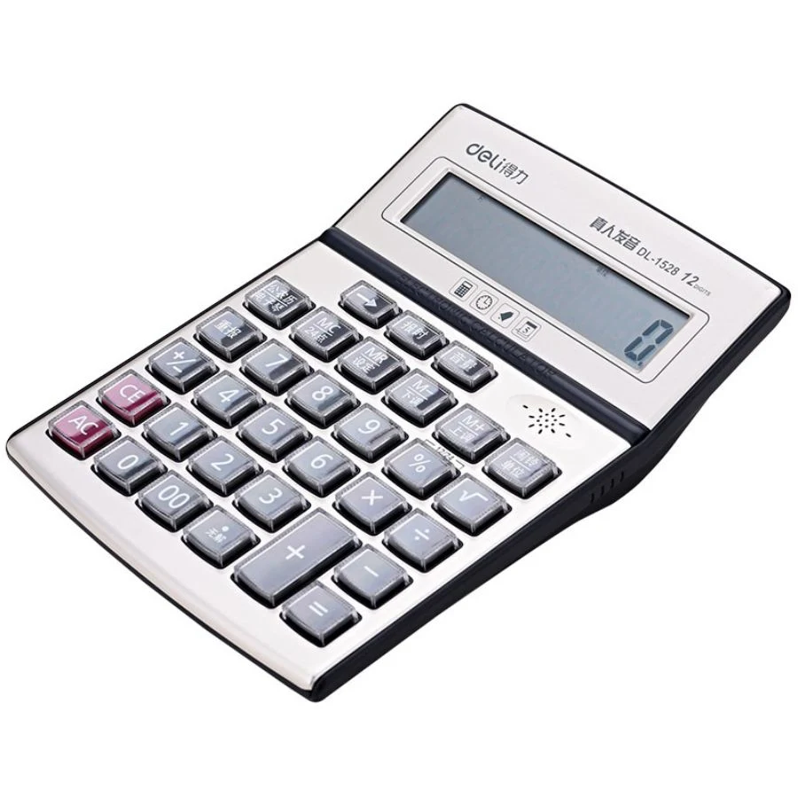 Deli 1528 Voice Calculator Real Voice Extra Large Multi-Functional Metal Calculator