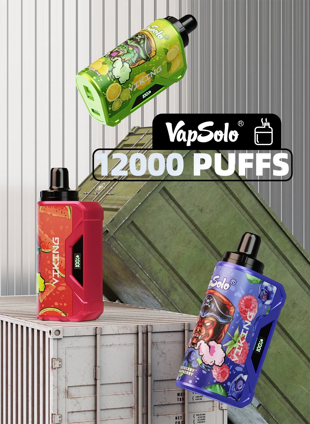 Venda a quente e cigarro Vapsolo Viking 12000 tabagismo Vape Atacado Cobertura descartável para bateria máx