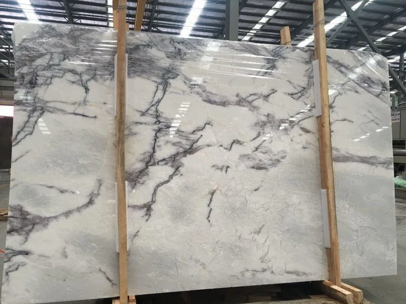 China Natural Lilac White Marble Sstone for Round Dining/Coffee Table Flooring/Wall/Countertop