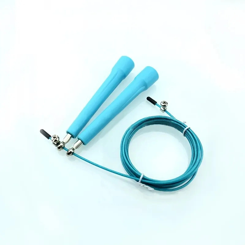 Wear-Resistant Colorful Plastic Handle Speed Soft Flat Jump Rope with Bearing
