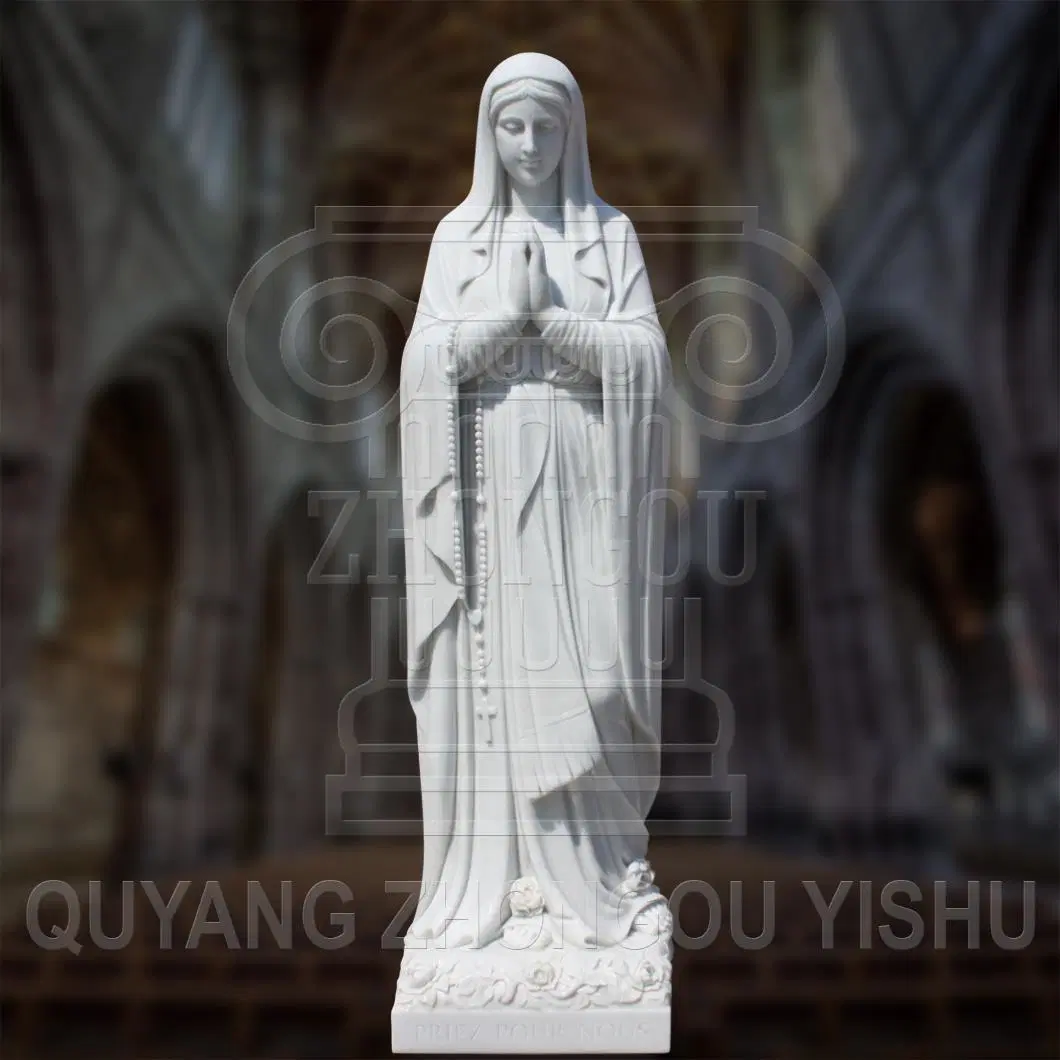 Marble Stone Religious Sculpture for Garden Decoration, St Mary Statue