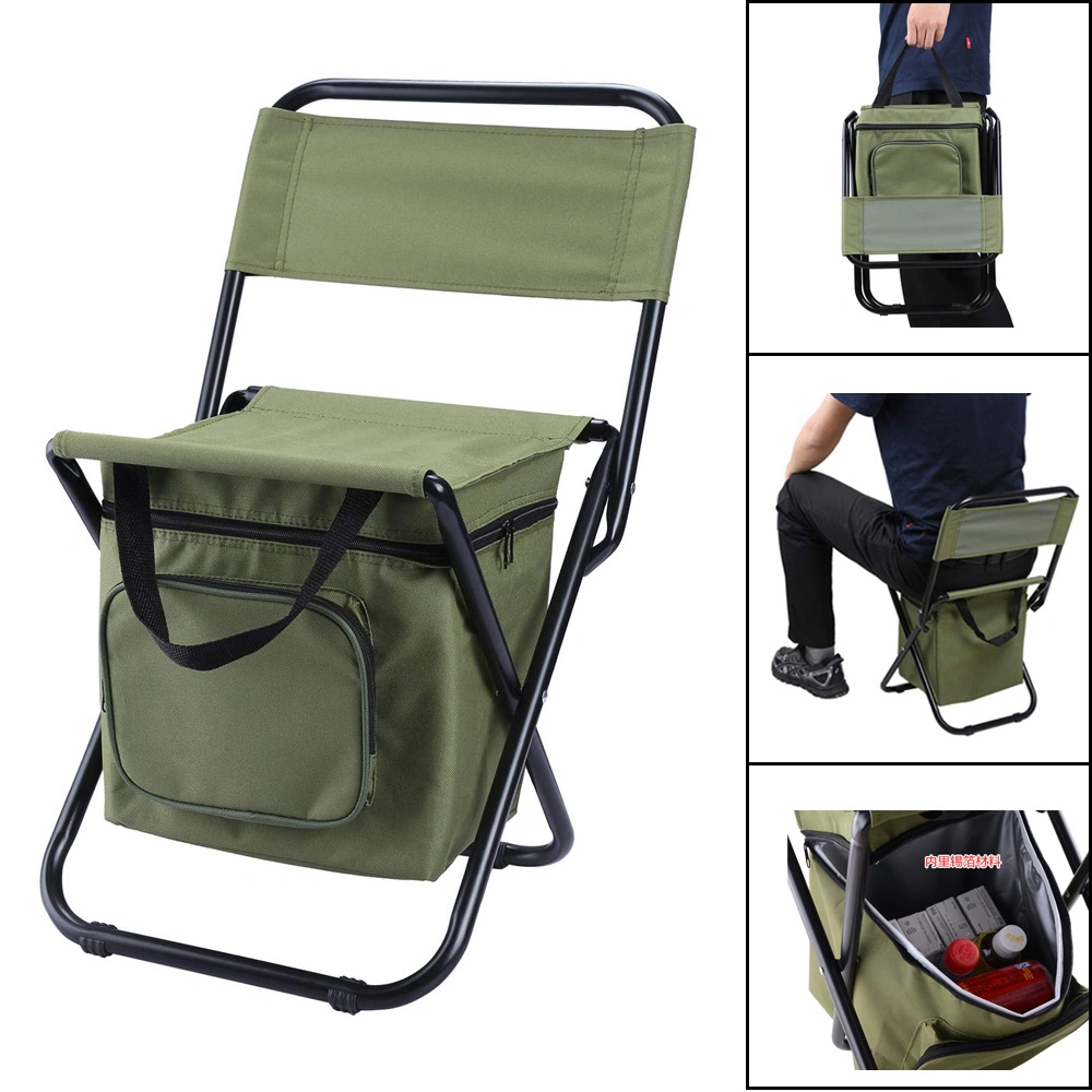 Chaise portable extérieure repliable avec sac de rangement pour la pêche Chaise