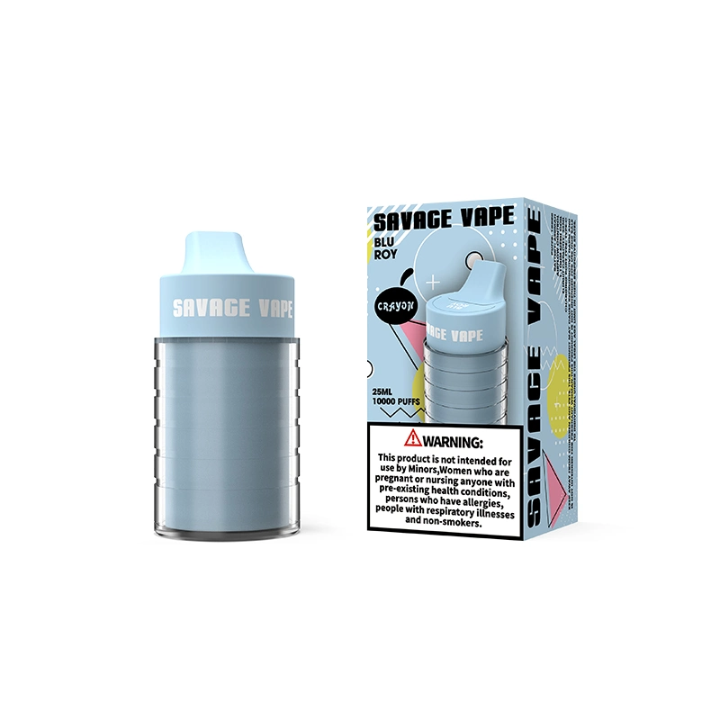 2023 Grosso Savage Vape Crayon 10000 Puffs Puff Vape descartável de 9K cheio e controlo de fluxo de carrinhos Sigarette 10K 25ml 650mAh recarregável