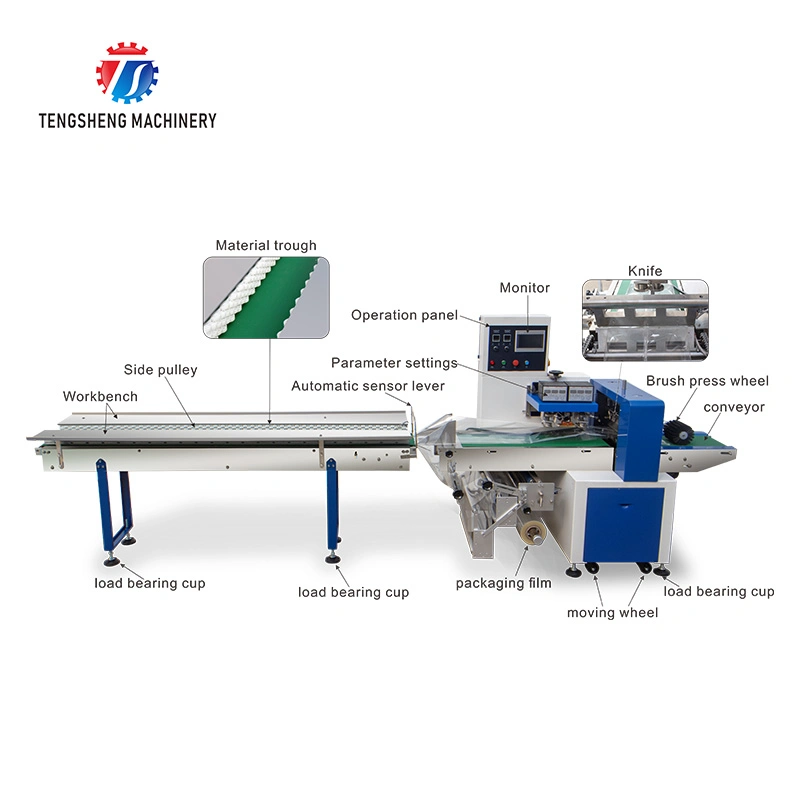 Automatic Flow Packaging Machinery Fruit Pillow Packing Machine Food Processor