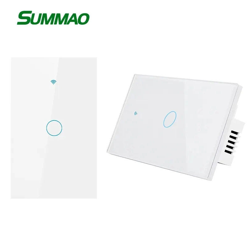 Luz controlada por Wi-Fi mude-nos para o Au Standard 1 pista 1 Interruptor de toque Wi-Fi Way Smart Interruptor de luz controlada por Wi-Fi