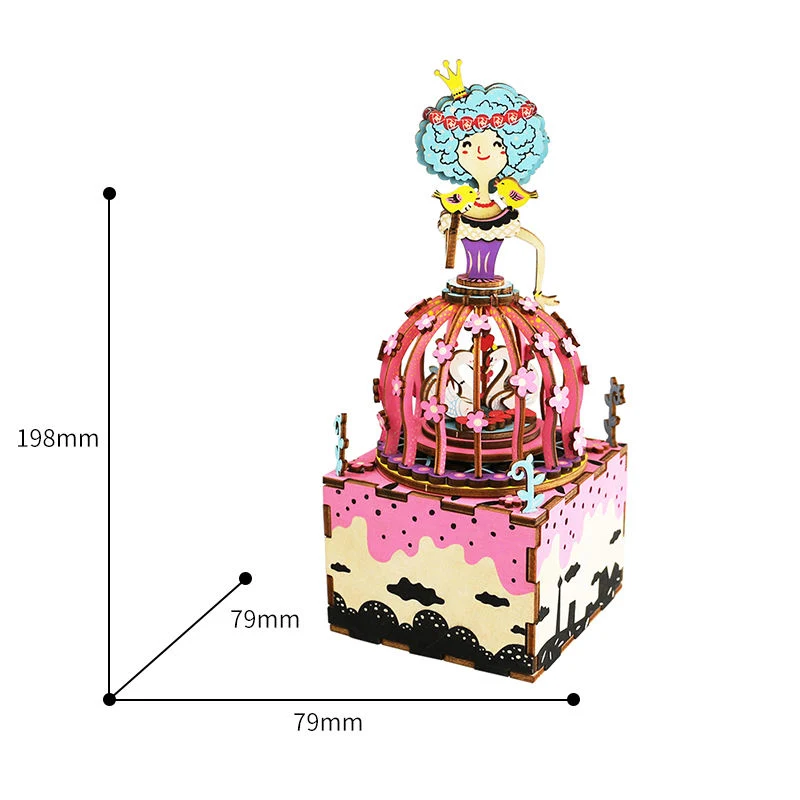 Prendas de Natal DIY Manivela Music Box Embarcações de madeira