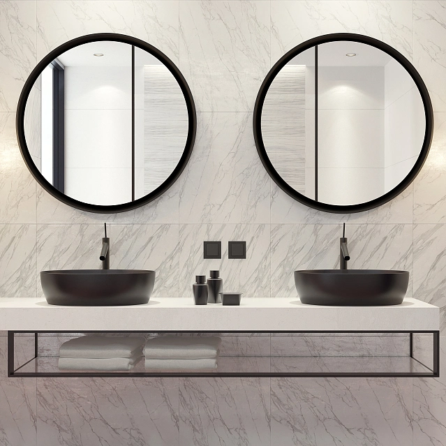 Home Decor Round Decorative Mirror Vanity Cosmitic Mirror Bathroom Frame Mirror for Luxury Bath Furniture