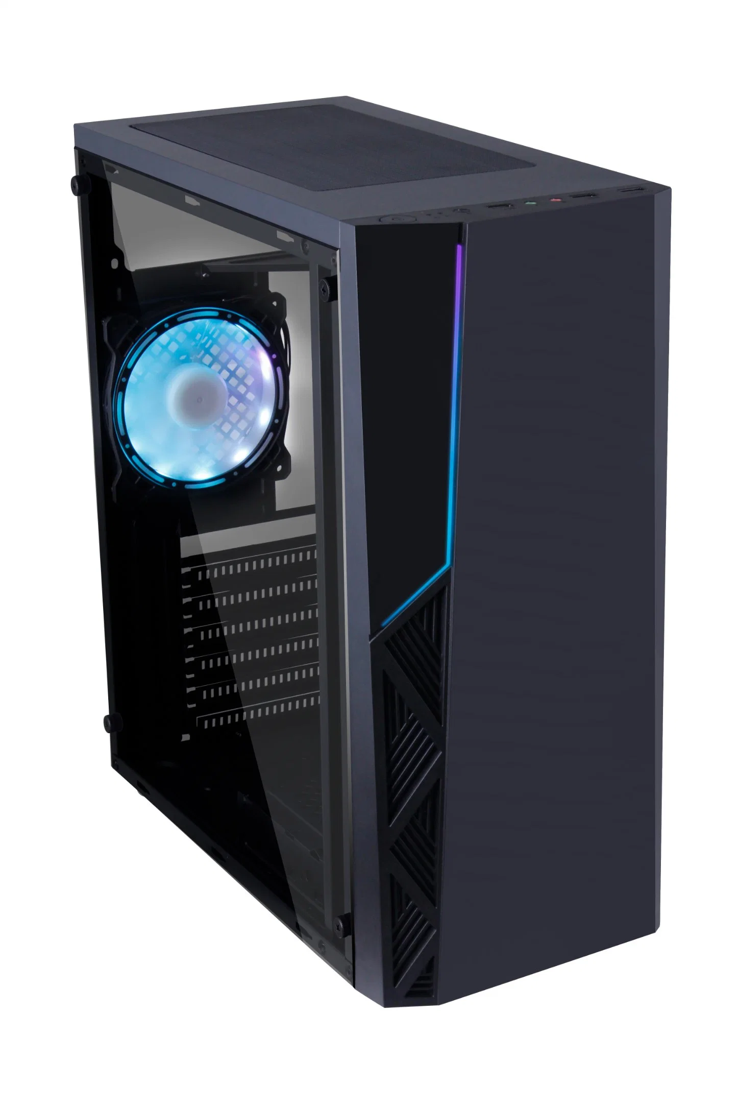 Fashion Design with LED Strip Stainless ATX Tower Computer Cases