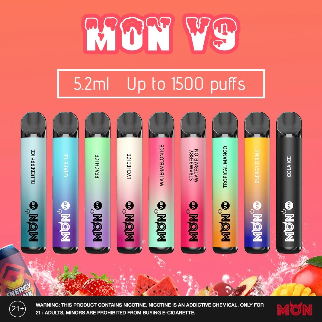 Бесплатный образец Monvaper 5,2 мл 1500puffs 12 ароматов фруктов сетка катушки Электронные сигареты одноразовые Vape пера одноразового испаритель Китай оптовая торговля