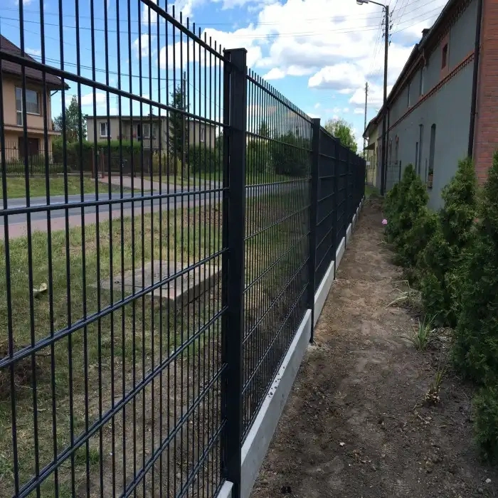 Zoo Fence Black PVC Powder Coated Double Wire Security Fence Double Horizontal Wire Fence 868 Fence 656 Mesh Fence Panel Graden Fence