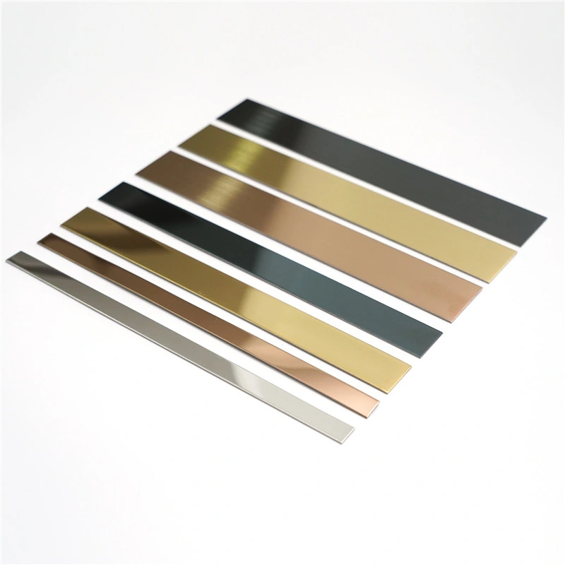 Wall Inlay Stainless Steel Decorative Strip TV Wall Flat Strip Gold Mirror or Hairline