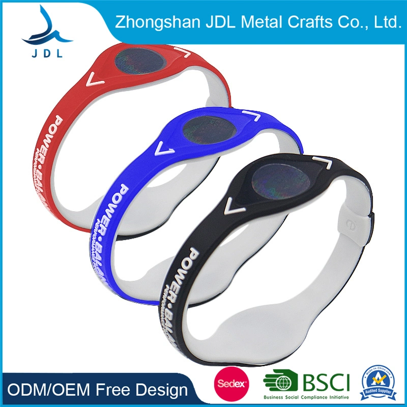 Custom Spiky Superhero Stretch Adjustable Healthcare Sport Logo Silicone Rubber Bond Touch Bracelets Silicone Power Balance Wristband