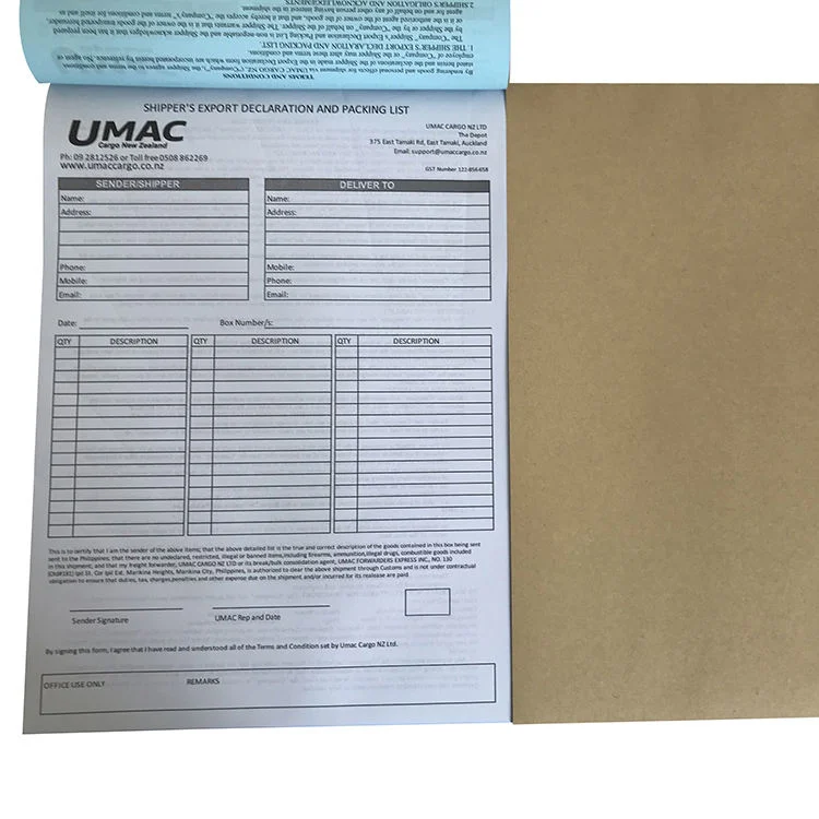 Custom Carbonless Paper Computer Paper Sales Order Book Receipt Book Guest Checks Invoice Paper