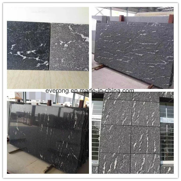 Mosaico de piedra natural de la pared exterior de China Jet Black Mist nieve para el revestimiento de granito gris/cubriendo