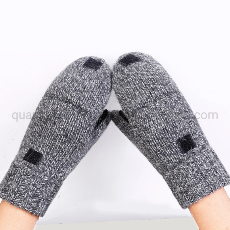 OEM Half Finger Renovate Multi-Color Woolen Knitted Brushed Riding Men Women Gloves