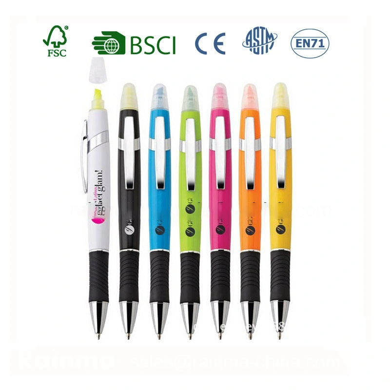 2 In1 Highlighter and Ball Pen for School Office Supply
