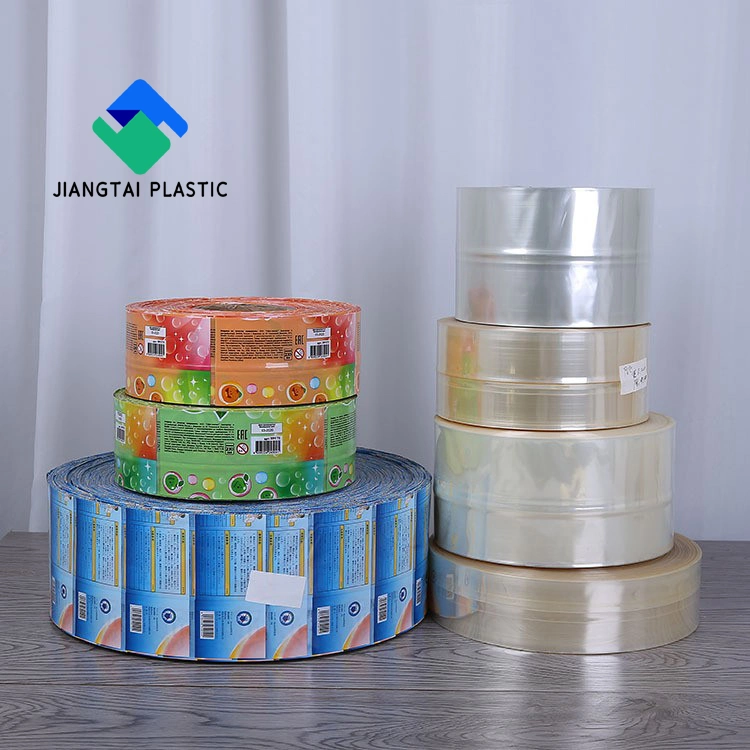 Jiangtai China Factory Custom Logo Bottle PVC Shrink Label Roll Stock Film