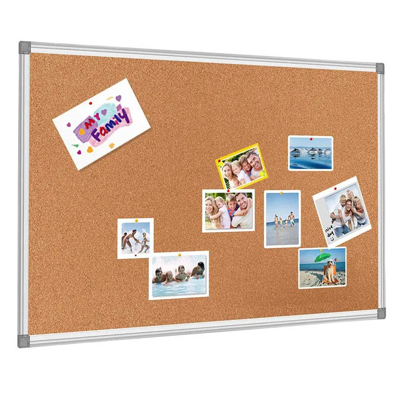 Cork Bulletin Notice Board for Homes or Offices with Silver Aluminum Frame