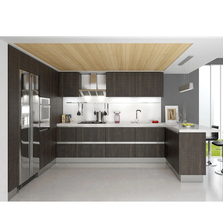 Luxury White Shaker PVC Modern High Gloss Acrylic Designs Kitchen Cabinet Sets Made in China