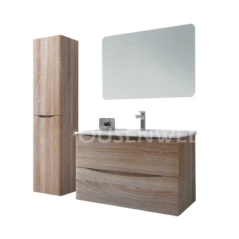 Wall Mounted High Gloss Painted Bathroom Furniture with LED Mirror