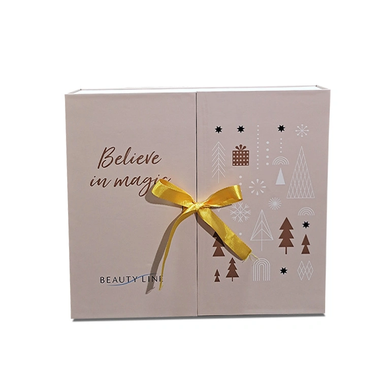 Caja de regalo de Navidad abierta personalizada con caja de calendario de 24 compartimentos