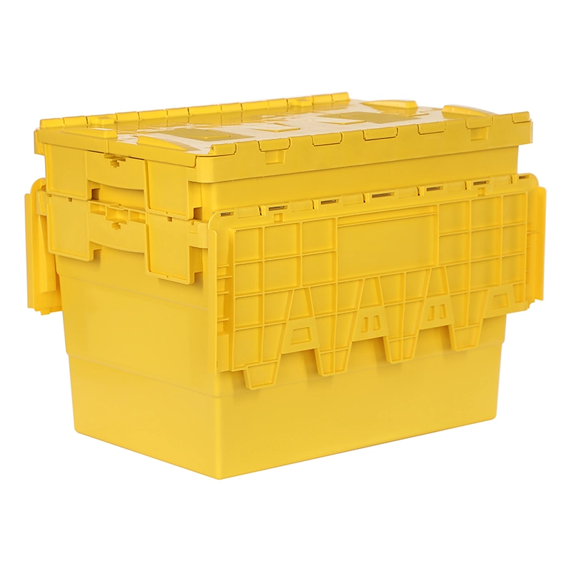 Plastic Industrial Ideal Attached Lid Container for Distribution and Storage Factory Wholesale/Supplier