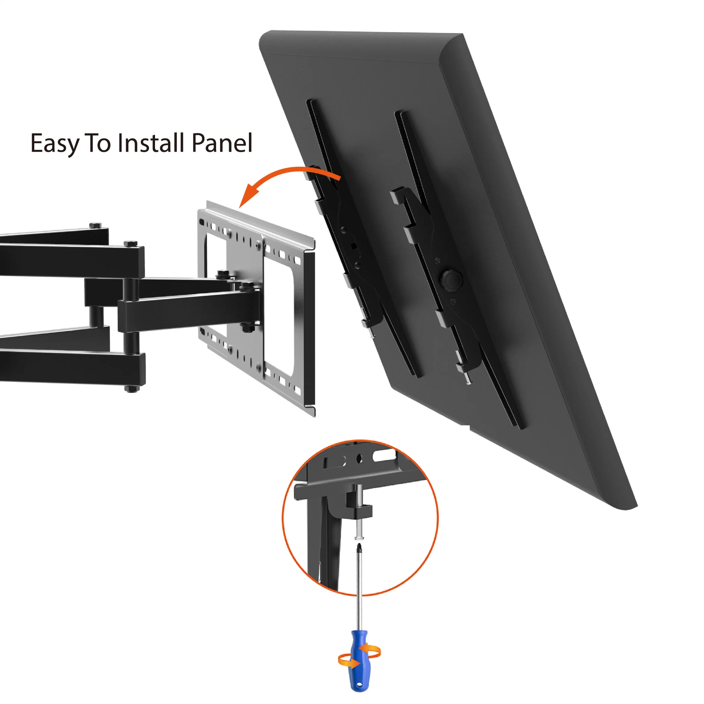 Charmount Factory Direct Adjustable 600*400 Full Motion Swivel Tilt LCD LED TV Wall Mount for 32-70 Inch TV