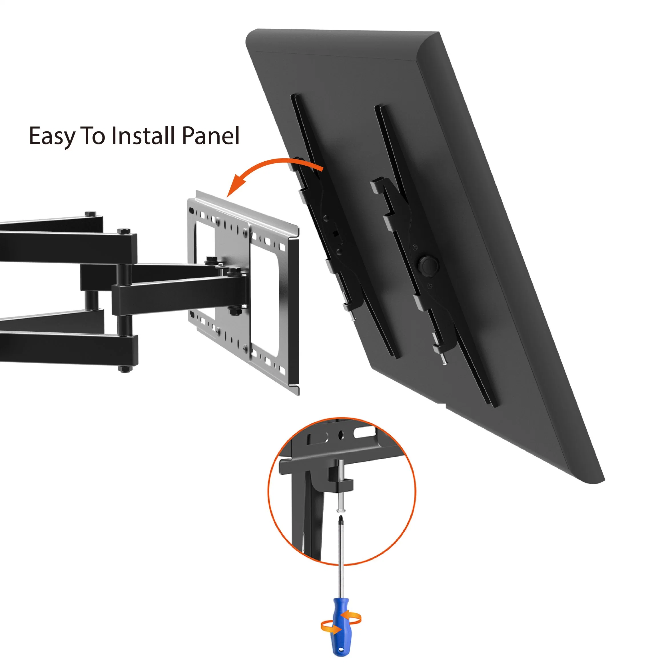 LCD inclinável Full Motion 600 * 400 ajustável em fábrica Charmount Suporte de parede para TV LED para TV de 32-70 polegadas