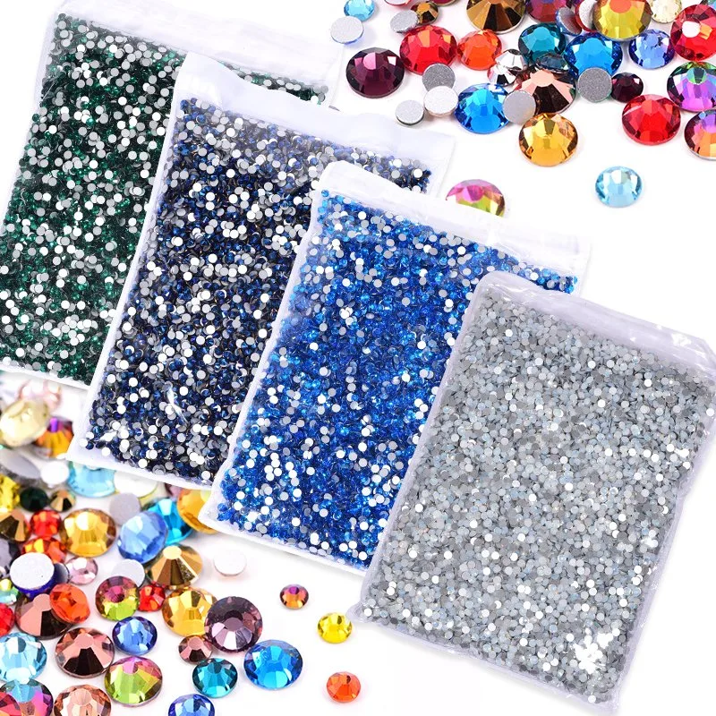 Ss 6 8 10 12 16 20 30 Iron on Transfer Strass Hot Fix Crystal Stone Flatback Hotfix Glass Ab Rhinestones for Clothes