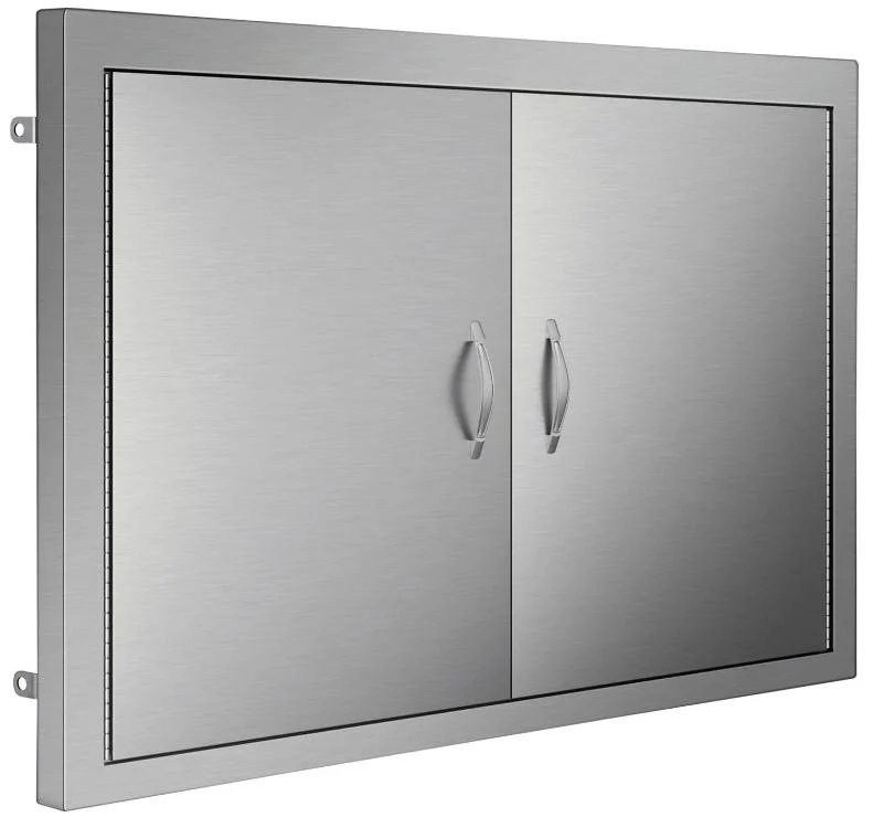 28W X 19h Inch Double BBQ Door Stainless Steel Outdoor Kitchen Doors for BBQ Island Grill Station, Outside Cabinet