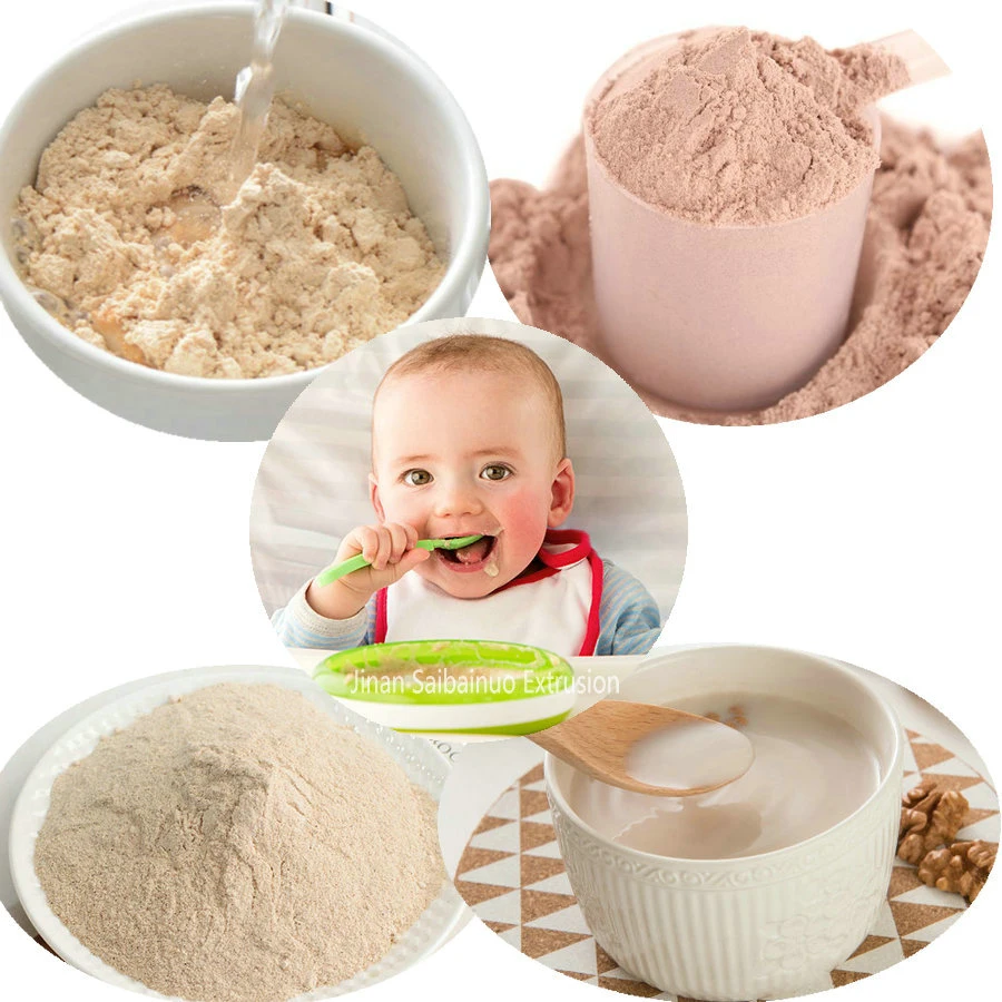 Usine de production de farine infantile en poudre pour aliments pour bébés, ligne de fabrication de céréales pour collations, machine de fabrication de bouillie instantanée pour bébé.