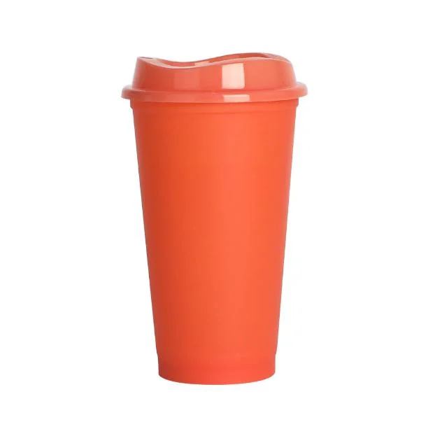 Customizable Pattern Logo Wholesale/Supplier 500ml Disposable Gift Plastic Juice Milk Tea Color Change Plastic Coffee Cup