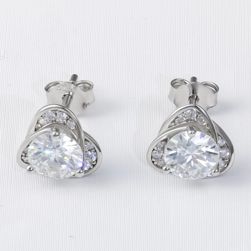 Moissanite Earring 925 Sterling Silver White vs Stud Moissanite Diamond مجوهرات الصراغ