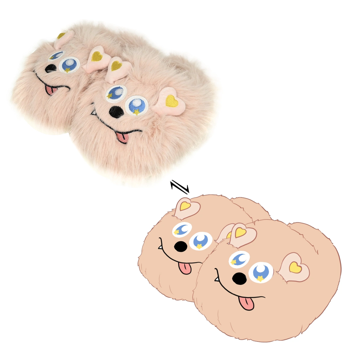 Cartoon Animal Embroidered Baby Slipper Winter Skin-Friendly Children Plush Slippers